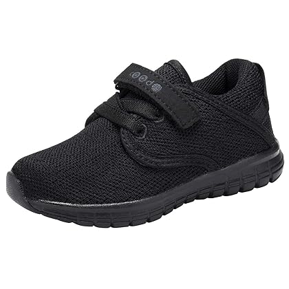 COODO Toddler Kid's Sneakers Boys Girls Cute Casual Running Shoes (8 Toddler,All Black)