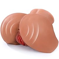 .2LB Vibrating Sex Doll Toys for Men - Adult with 10 Vibration Modes, Automatic Male Masturbator 3D Lifelike Butt Pocket Pussy Ass, Mens, Dual Motor Stroker Brown
