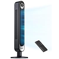 Dreo Tower Fan 42 Inch, Cruiser Pro T1 Quiet Oscillating Bladeless Fan with Remote, 6 Speeds, 4 Modes, LED Display, 12H Timer, Black Floor Standing Fan Powerful for Indoor Home Bedroom Office Room