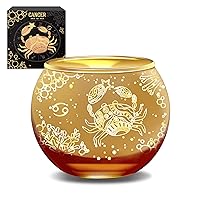 Aovila Cancer Zodiac Gifts Women, Cancer Votive Candle Holder Tealight Candle Holder Handmade for Table Home Decor, Mothers Day Gifts Zodiac Gifts Astrology Gifts Birthday Gifts for Women Friends