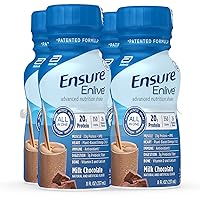 Ensure Enlive Meal Replacement Shake, 20g Protein, 350 Calories, Advanced Nutrition Protein Shake, Milk Chocolate, 8 Fl Oz (Pack of 4)