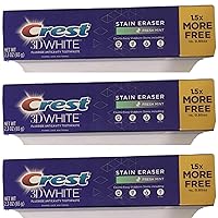 Crest 3D White Stain Eraser Fresh Mint Whitening Toothpaste 2.3 Oz(pack of 3)
