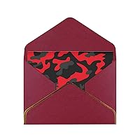 Greeting Cards Camouflage-Red-Camo Envelope Blank Cards Cards For All Occasions,Birthday,Thank You,Wedding