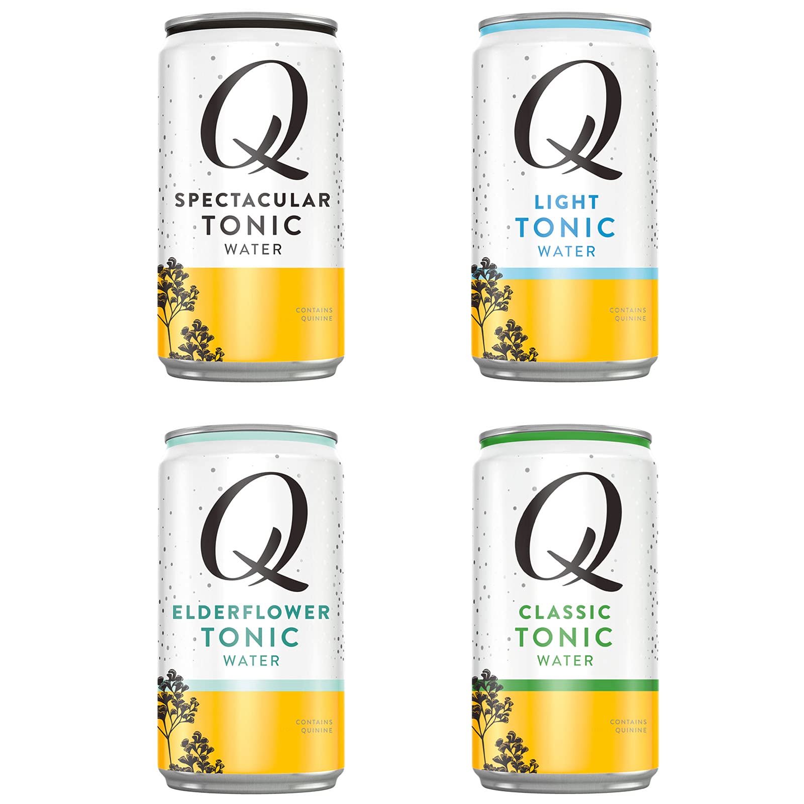 Q Mixers Spectacular, Light Tonic Water, Elderflower, Classic, Variety Pack, 7.5 Fl Oz, Pack of 24