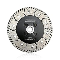 SHDIATOOL 5 Inch Granite Turbo Cutting Blades Two-in-One Design Cut Grind Sharpen Marble Concrete and Bricks