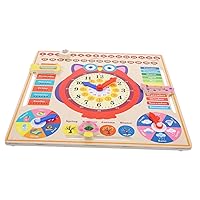 ERINGOGO Learning Clock Cartoon Clock Model Clock Learning for Kids Toy Clock Cognition Clock Toy Teaching Clock Simulated Clock Toy Wooden Time Clock Educational Toys for 4 Year Old