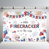 4th of July Firecracker Baby Shower Backdrop A Little Firecracker is On The Way Party Decorations Independence Day Floral Baby Shower Photography Background Photo Booth Props 7x5ft
