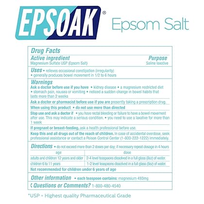 Epsoak Epsom Salt 19 lb. Magnesium Sulfate USP Bulk Bag