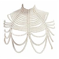 Pearl Body Chain - Fashion Pearl Body Chain Shoulder Necklace Bra Pearl Shawl Top Jewelry for Women for Weeding Party Summer Beach