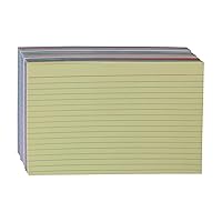 Amazon Basics Ruled Color Index Cards, 300 Count/Cards, Assorted, 5