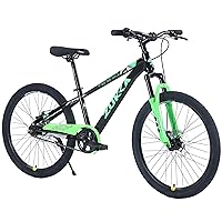 16/20/24 Inch Single/7 Speed Mountain Bike Disc Brake for Kids Ages 9-12 Years Old,MTB Single/7 Speed Bicycle,Front Suspension Fork Kids' Bicycles for Boys Girls,Multiple Colors