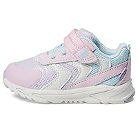 Stride Rite Girls M2P Bolt Sneaker, Periwinkle, 7.5 Wide Toddler