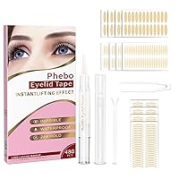 Eyelid Tape, 480pcs Eyelid Lifter Strips, Waterproof Double Eyelid Tape,Lids by Design Eyelid Strips, Double Eyelid Tape Suitable for Uneven or Monolids, Say Goodbye to Hooded, Droopy Lids Pink