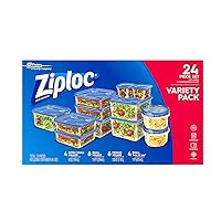 Ziploc Food Storage Meal Prep Containers Reusable for Kitchen Organization, Dishwasher Safe, Variety Pack, 12 Count