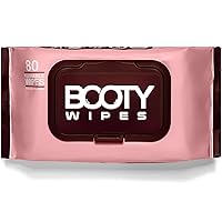 Booty Brand Booty Wipes for Women - 80 Flushable Wipes for Adults - Premium Feminine Wet Wipes - pH Balanced & Infused with Vitamin-E & Aloe - Female Toilet Wipes - Bathroom Wipes - Flushable Safe