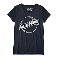 Tee Luv Women's Blue Moon Shirt - Scoop Neck Blue Moon Beer Logo T-Shirt