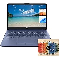 HP Newest 14 inch Laptop, 1 Year Office 365, Intel Quad-Core CPU, 16GB RAM, 320GB Storage, Webcam, WiFi, Windows 11 S (64GB eMMC + 256GB MicroSD)