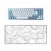 YUNZII AL71 68% Mechanical Keyboard (Blue, Silent Switch) and Gaming Mouse Pad(White Topographic) Bundle
