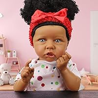 Black Reborn Baby Dolls Realistic Soft Vinyl Full Body African American Real Life Baby Girl Gift Set