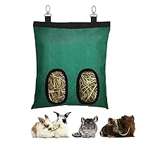 Hanging Guinea Pig Hay Feeder Bag for Guinea Pigs Non-Chewer Bunnies Chinchillas. Moisture-Proof. Green