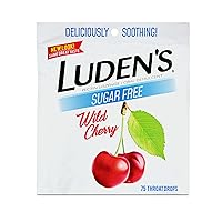 Luden’s Sugar Free Soothing Throat Drops, Wild Cherry Flavor, 75 Drops