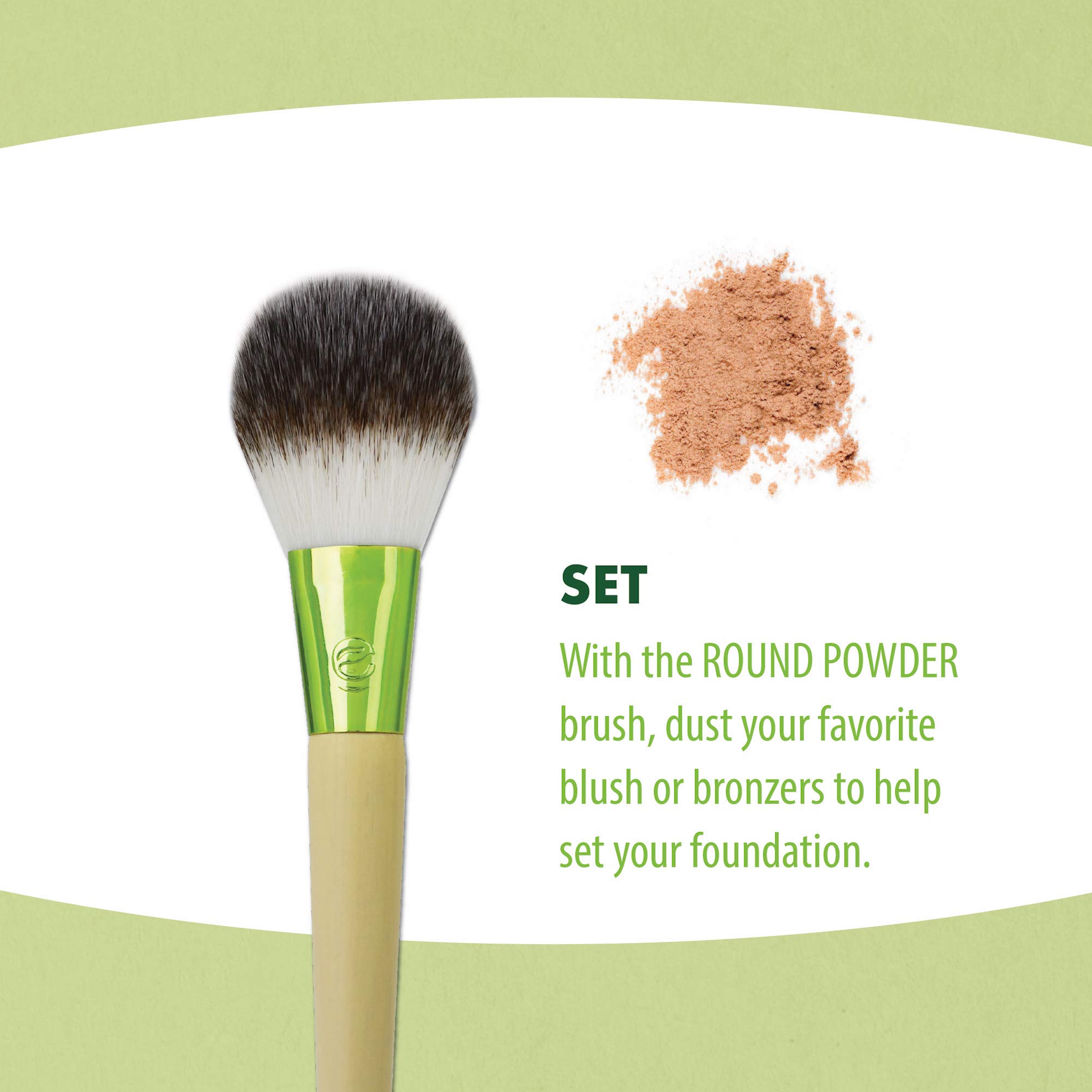 EcoTools Vibes Kit Makeup Brush Gift Set with Travel Brush Bag For Power, Foundation and Concealer