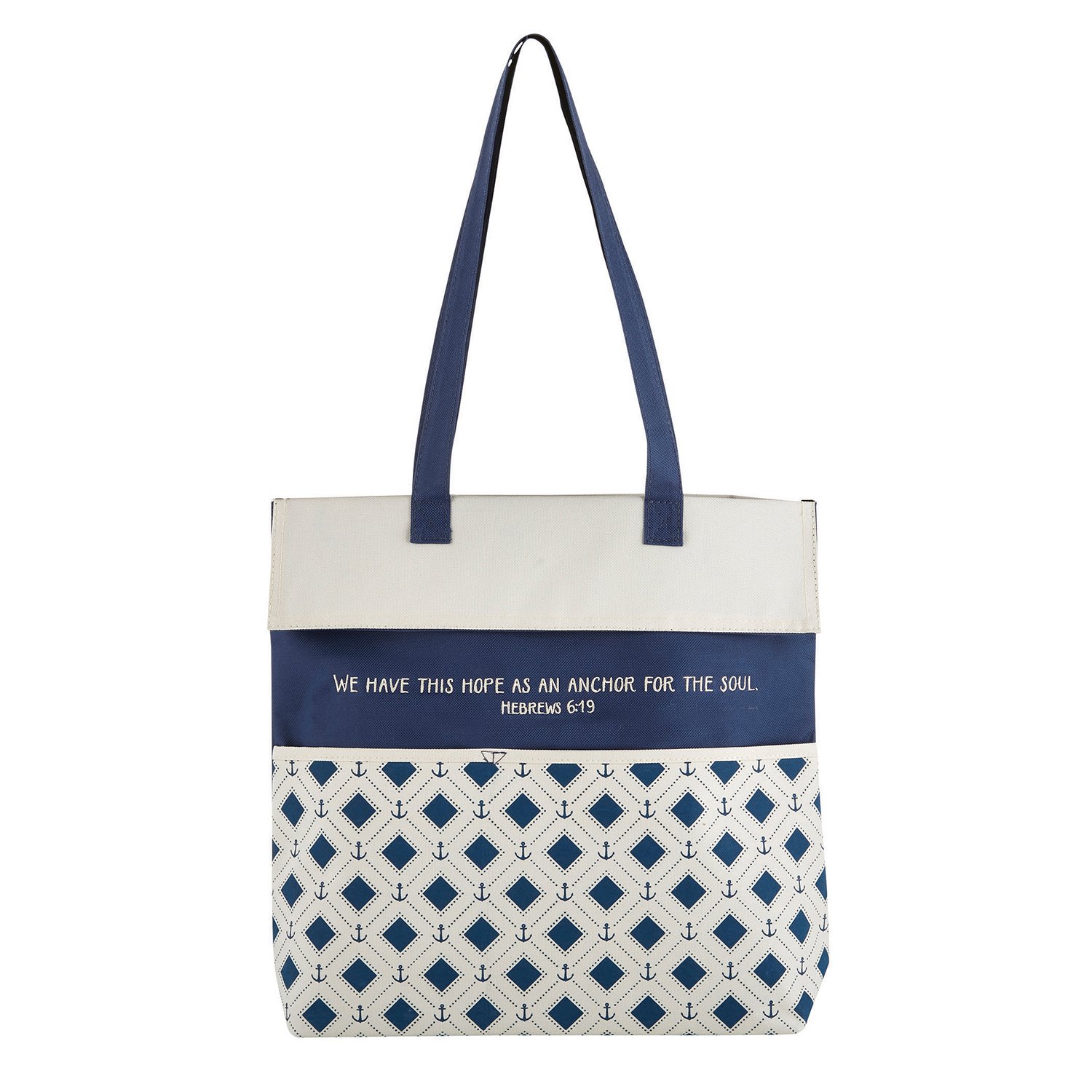 Creative Brands Inspirational Canvas Purse/Tote Bag, 13.5 x 14-Inch, Hope as an Anchor - Scripture