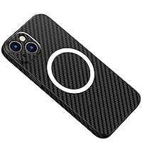 Shockproof Case for iPhone 15 Pro Max/15 Pro/15 Plus/15, Carbon Fiber Anti Fingerprint Cover Support Wireless Charging Case,Black,15 pro 6.1''