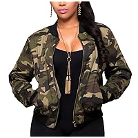Sexy Camouflage Jacket for Women Army Fatigue Long Cargo Jackets Trench Coat Plus Size