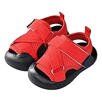 Toddler Baby Sandals for Boys Adjustable Mesh V𝐞lcro Shoes Non Slip Soft Bottom Breathable Toddler Sandals