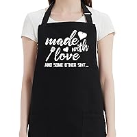 Funny Aprons for Women - Women’s Funny Kitchen Chef Cooking Baking BBQ Grill Aprons with 2 Pockets - Birthday Mother’s Day Anniversary Christmas Valentine’s Day Gifts for Mom, Wife, Her