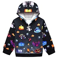 Kids Boys Zip Up Hooded Sweatshirt Game Long Sleeve Graphic Hoodie