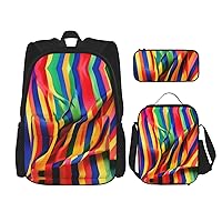 Print 461PCS Backpack Set,Large Bag with Lunch Box and Pencil Case,Convenient,backpack lunch box