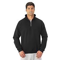 Super Sweats Adult Quarter-Zip Cadet Collar Sweatshirt XL Black