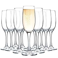Champagne Glasses, Set of 12 Champagne Flutes with Classic Shape, Long stem Sparkling Wine glasses for Wedding, Restaurant, Bar, Wine Toasting, Clear