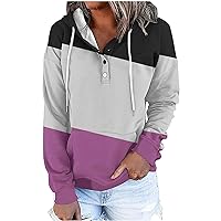 Womens 2023 Fall Fashion Hoodies Pullover Tops Casual Long Sleeve Button Up Sweatshirts Y2k Teen Girl Street Hoodies