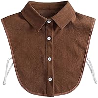 Fake Collar Detachable Blouse False Collar Half Shirts Collar Brown Designed Top Elegant for Women Girls
