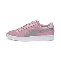 PUMA Smash V2 Glitz Glam Sneaker, Almond Blossom Silver, 6.5 US Unisex Big Kid