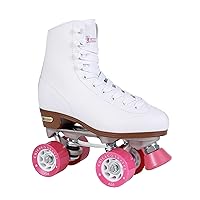 CHICAGO Skates Premium White Quad Roller Skates for Girls and Women Beginners Classic Adjustable High-Top Design for Indoor or Outdoor Skates and Roller Derby