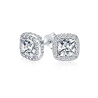 Fashion Statement Square Cushion Cut Cubic Zirconia AAA CZ Stud Earrings For Women Simulated Ruby Rose Gold More Colors