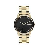 MVMT Analogue Quartz Watch Unisex with Yellow Gold-Coloured Stainless Steel Strap – 28000182-D, black, Bracelet