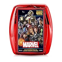 Top Trumps Marvel Cinematic Universe Quiz Game, 500 Questions to Test Your Knowledge on Guardians of The Galaxy, Avengers, S.H.I.E.L.D, Wakanda, Gift and Toy for Ages 8 Plus, Red
