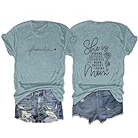 XJYIOEWT Thanksgiving Shirts for Family Cute Letter Print Women T Shirt Double Printing Short Sleeve Shirts for Women W