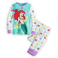 Disney Store Princess Ariel Girl 2 PC Long Sleeve Tight Fit Cotton Pajama Set
