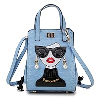Novelty Lady Face Purses and Handbags for Women Casual Shoulder Bag Fashion Bat Bag
