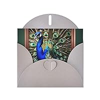 Beautiful Peacock Picture Print Thank You Gift Card With Envelopes Greeting Cards Birthday Wedding Christmas Invitation Cards