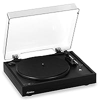 Electrohome Montrose Wireless Vinyl Record Player 2-Speed Belt-Drive Turntable, with Audio-Technica Stylus, Bluetooth, Vinyl-to-MP3 Recording, Speed Control Motor, Built-in Preamp, Wood Plinth (RR36B)