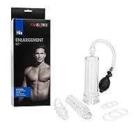 CalExotics His Enlargement Kit – Male Enhancement Penis Pump with Silicone Ring – Sex Toys for Men – Clear