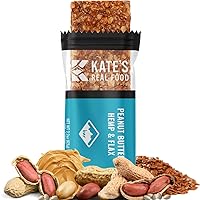 Kate’s Real Food Organic Energy Bars, Non-GMO, All-Natural Ingredients, Gluten-Free and Soy-Free Healthy Snack with Natural Flavors, Peanut Butter Hemp and Flax (Pack of 6)