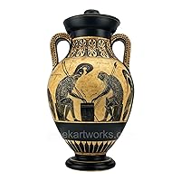 Achilles & Ajax Exekias Ancient Greek Amphora Vase Museum Replica Handmade